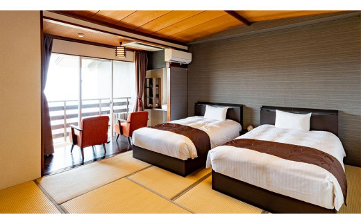 佐渡リゾートホテル吾妻 7000坪の日本庭園と日本海一望のオーシャンビュー客室2連泊2名様利用宿泊券