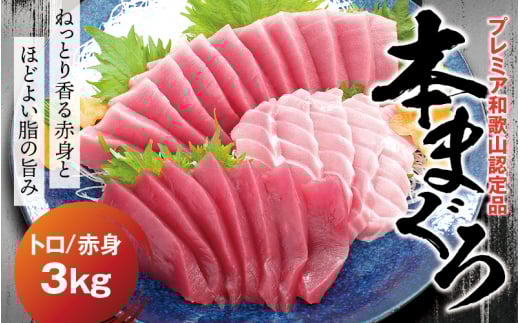 本マグロ（養殖）トロ＆赤身セット 3kg 【8月発送】高級 クロマグロ  中トロ 中とろ まぐろ マグロ 鮪 刺身 赤身 柵 じゃばらまぐろ 本マグロ 本鮪 【nks112B-8】