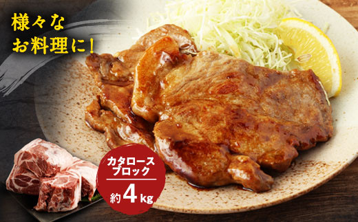 大分県産ブランド豚「米の恵み」カタロースブロック 4.0kg(2.0kg×2)