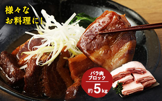 大分県産ブランド豚「米の恵み」バラ肉ブロック 5.0kg(2.5kg×2)