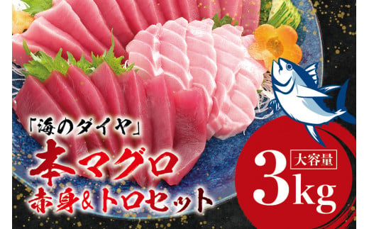 本マグロ（養殖）トロ＆赤身セット 3kg 【1ヶ月以内に発送】高級 クロマグロ  中トロ 中とろ  まぐろ マグロ 鮪 刺身 赤身 柵 じゃばらまぐろ 本マグロ 本鮪 【nks112】 1524872 - 和歌山県すさみ町