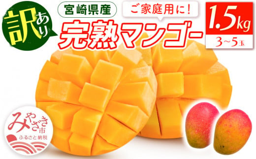 宮崎県産 完熟マンゴー 1.5kg ばら x 3