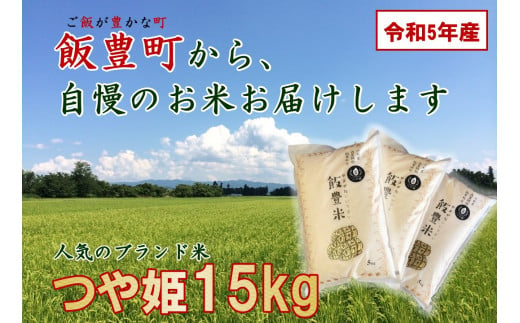 山形県の人気ブランド米 　つや姫　白米15kg（令和5年飯豊町産）　