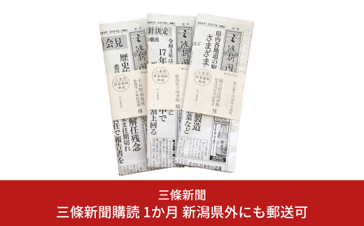 三條新聞購読 1か月 新潟県外にも郵送可 [三條新聞] 【011S095】 881009 - 新潟県三条市