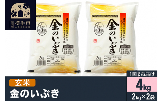 玄米】令和4年産 金のいぶき 4kg(2kg×2袋) 1021757 - 秋田県横手市