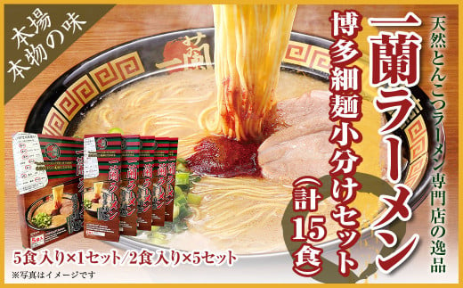 一蘭 ラーメン 博多 細麺 小分けセット 合計15食 とんこつ 福岡