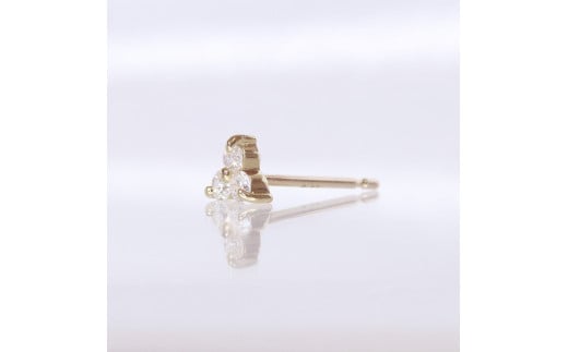 K10 0.12ct フラワーピアス [山梨 ゴールドピアス ダイヤモンド