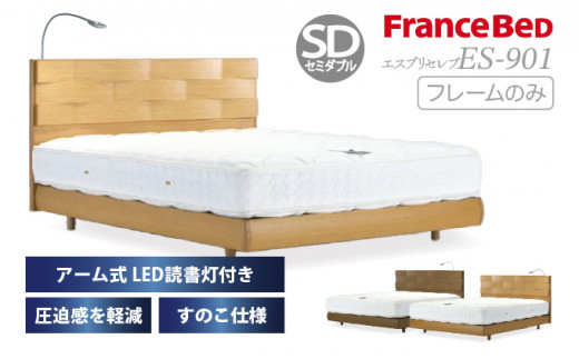 フランスベッド エスプリセレブ ES-901（脚付タイプ）セミダブル【ベッドフレームのみ】S-222