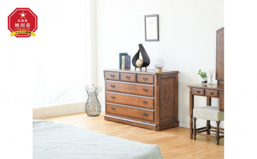 旭川家具 山室家具製作所 OAK(オーク)35 No.13 チェスト 【 国産 無垢 インテリア 木製 欧風 アンティーク調 収納 キャビネット チェスト リビング ダイニング 北海道 】 _02110 920011 - 北海道旭川市 |