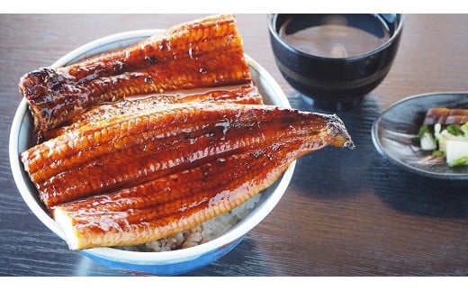 丼ぶりからこぼれ出るほどの超特大な贅沢サイズの鰻