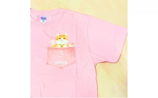 [№5615-7065]0375 猫城主　さんじゅーろ―Tシャツ（ピンク）S