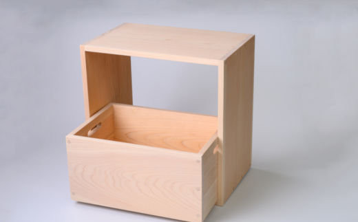 尾鷲ヒノキの木製ラック&木箱(蓋付き)セット[WK03]