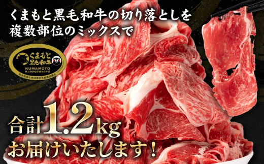 【訳あり】 くまもと黒毛和牛 切り落とし ◆毎月数量限定◆ 1.2kg (400g×3パック) 様々な料理に活躍！ 小分け 人気