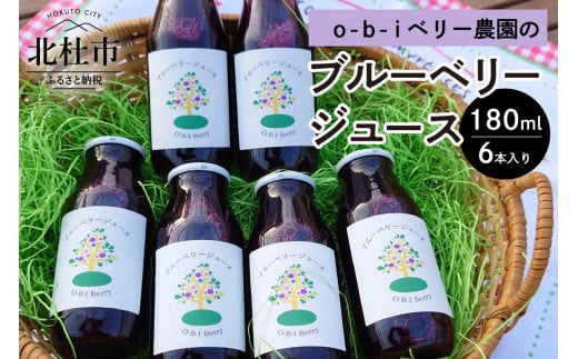 O-B-Iベリー農園のブルーベリージュース　180ml×6本 878608 - 山梨県北杜市