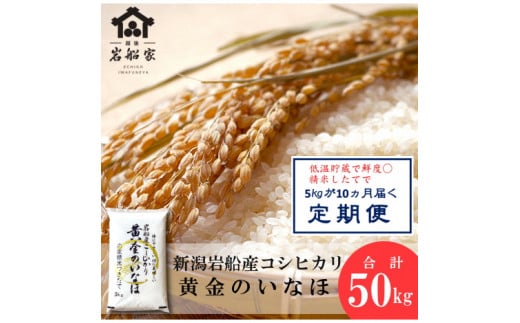 【新米受付・令和7年産米】 自然豊かな風土が育んだ新潟県岩船産コシヒカリ50kg （5kg×10ヶ月毎月お届け） 1017002N 定期便 毎月 新米予約 お米 白米 こしひかり 精米 村上市