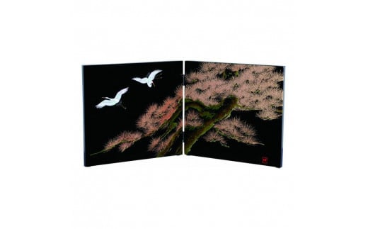 木製 屏風 黒 飛翔【YG134】 876429 - 和歌山県海南市