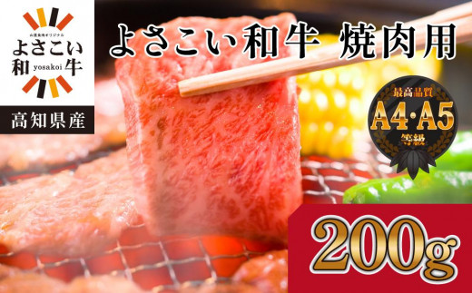 高知県産 よさこい和牛 焼肉用 約200g|山重食肉