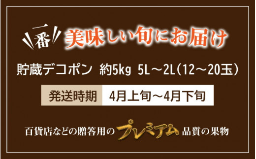 香川県三豊市のふるさと納税 M02-0026_【先行予約】甘み抜群 「貯蔵デコポン」 約5kg