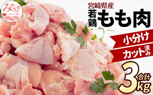 【2024年9月発送予定】宮崎県産 若鶏もも肉 300g×10P 計3kg_M241-001-sep 994634 - 宮崎県宮崎市