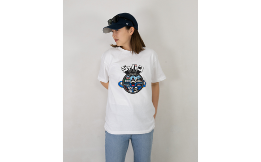 四日市市 マンホールTシャツ 白 サイズL 895178 - 三重県四日市市