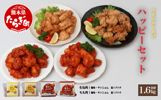 調理済 国産 冷凍 唐揚げ 4種 ハッピーセット 計1.6kg （400g×4） 鶏肉 むね もも