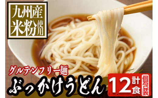 KU494 グルテンフリー ぶっかけうどん 120g ✕12食分 つゆ付き 100%お米の生麺 小麦粉不使用 九州産米粉使用 常温保存【川北製麺】 886663 - 宮崎県串間市
