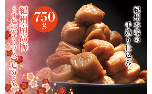 紀州南高梅 うす塩【ハチミツ入】 塩分5%(750g)なかやまさんちの梅干 うめ ウメ 梅干し【nky005-175k】 2207004 - 和歌山県新宮市