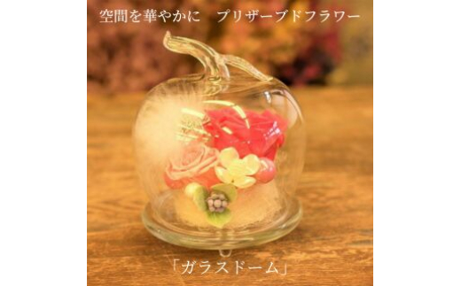 空間を華やかに　プリザーブドフラワー「ガラスドーム」　ブルー系 [№5312-7151]0574