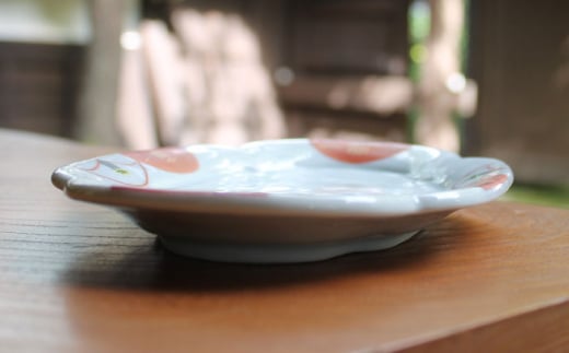 美濃焼】 椿木 瓜皿 （赤椿・染椿） 2枚組 【蔵珍窯】 プレート 食器 