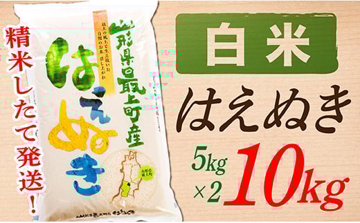 【令和7年産】【白米】山形県産はえぬき10kg