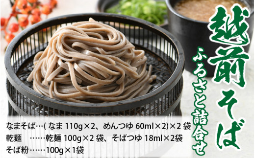 越前そばふるさと詰合せ 合計6食【越前蕎麦 そば 蕎麦 なまそば おろし