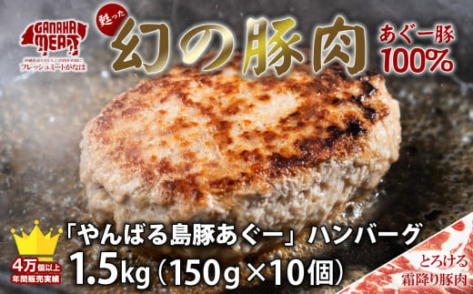 絶品！沖縄県産やんばる島豚あぐー豚100％ 肉汁たっぷりハンバーグ