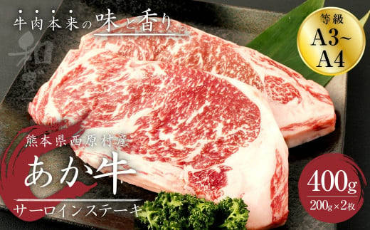 あか牛 サーロイン ステーキ 400g(200g×2枚)  901020 - 熊本県西原村