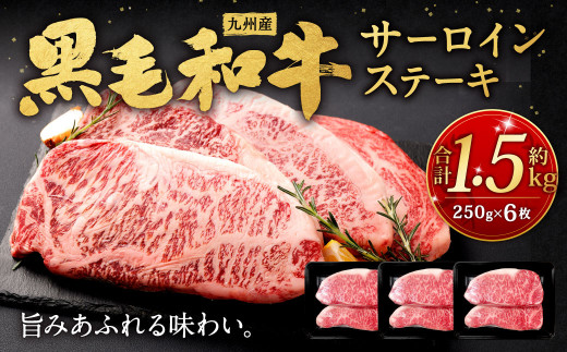 九州産黒毛和牛サーロインステーキ 約1.5kg	(約250g×6枚)
