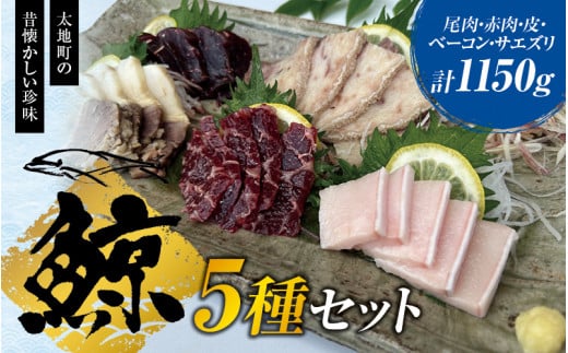 鯨肉セット（尾肉100g×3・赤肉150g×3・皮100g×2・ベーコン100g×1・サエズリ100g×1）／刺身 くじら クジラ クジラ肉 くじら肉 858430 - 和歌山県太地町