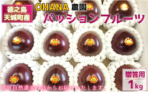 徳之島 天城町 OHANA農園 パッションフルーツ 贈答用 1kg フルーツ