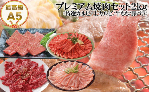 プレミアム焼肉セット約2kg 土佐和牛 牛肉 豚肉 肉詰め合わせ 892607 - 高知県高知市