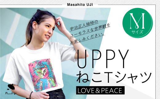 UPPYねこTシャツ　LOVE＆PEACE　Mサイズ 116-011-M