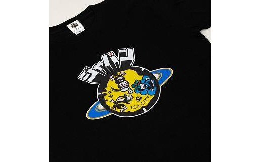 伊賀市 マンホールTシャツ 黒 【サイズをお選びください】