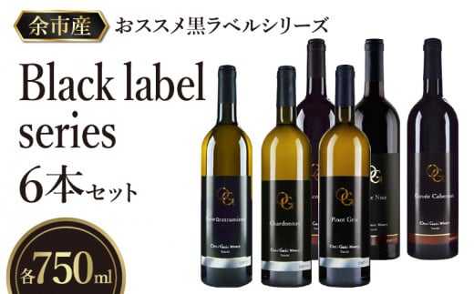 【OcciGabi Winery】おススメ黒ラベルシリーズ６本セット　【余市のワイン】 ワイン 紅白ワイン 赤白ワイン 赤ワイン 白ワイン ワインセット ワイン6本 人気ワイン 北海道のワイン 日本のワイン 国産ワイン  768719 - 北海道余市町