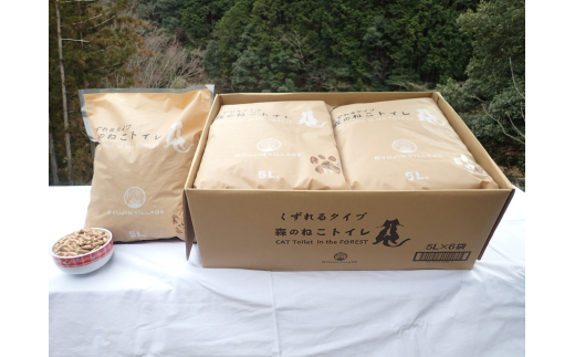 K406　森のねこトイレ　くずれるタイプ　５Ｌ×１２袋　猫砂 927128 - 和歌山県和歌山県庁