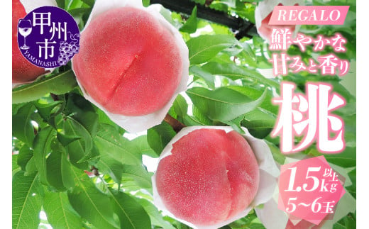 鮮やかな甘みと香りがあふれ出す 山梨の桃 1.5kg以上 5～6玉【2024年発送】（RG）B-842