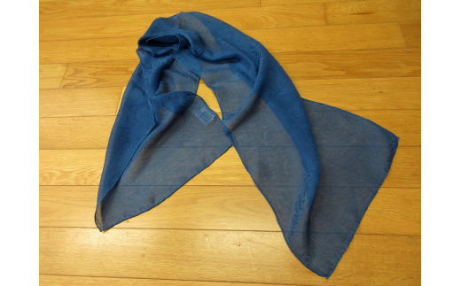 K470　藍染スカーフ　絹・模様 927192 - 和歌山県和歌山県庁