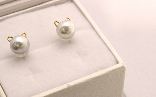 バロック にゃんこ ピアス 7.5mm Yamashita-Pearl アクセサリー アコヤ真珠 パール ファッション 特産品 国産 愛媛 宇和島  A025-021001