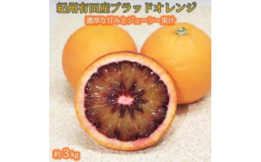 希少な柑橘!紀州有田産ブラッドオレンジ約3kg 【ご家庭用】