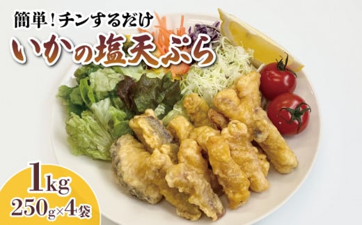イカ 塩 天ぷら 1kg 250g×4袋 小分け いか 惣菜 簡単調理   566511 - 岩手県大船渡市