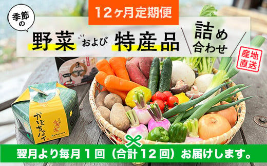 【12ヶ月定期便】季節の野菜及び特産品詰め合わせ 525402 - 熊本県美里町