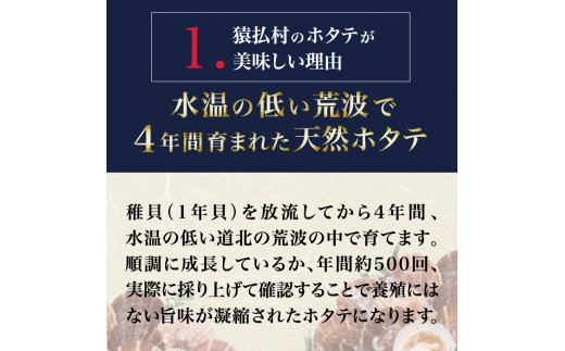 北海道猿払産　冷凍ホタテ貝柱3Sサイズ　１㎏（ 41～50玉）【01039】