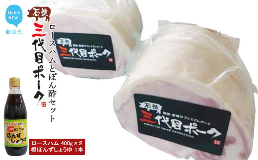 [先行予約] ハム 石鎚三代目ポークロースハムとぽん酢セット ≪旬にお届け品≫[期間限定][配送期間:12月から]
