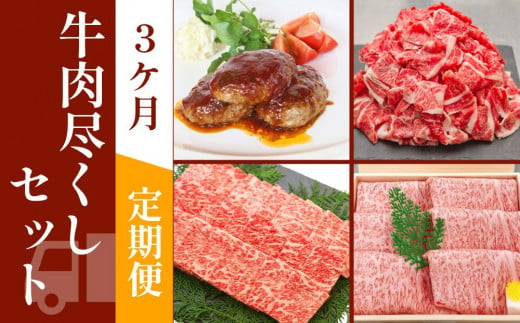 お肉の定期便　たっぷり牛肉尽くしセット(3か月) 878421 - 高知県高知市
